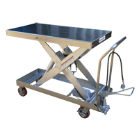 Pneumatic Hydraulic Scissor Lift Table, Stainless Steel, 47-1/2" L x 24" W, 2000 lbs. Cap. Southpoint Industrial Supply