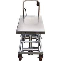 Pneumatic Hydraulic Scissor Lift Table, Stainless Steel, 35-1/2" L x 20" W, 800 lbs. Cap. Southpoint Industrial Supply