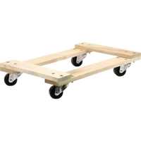 Wood Dollies - Medium-Duty, Polyolefin Wheels, 900 lbs. Capacity, 18" W x 24" D x 7" H Southpoint Industrial Supply