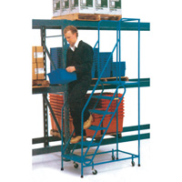 CSA-Certified Rolling Step Ladder, 6 Steps, 22" Step Width, 55" Platform Height, Steel Southpoint Industrial Supply