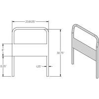 Poign&eacute;e chrom&eacute;e de 24" pour chariot &agrave; plateforme Southpoint Industrial Supply