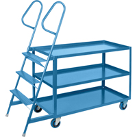 Stock Picking Carts, Steel, 24" W x 64" D, 3 Shelves, 1200 lbs. Capacity Southpoint Industrial Supply