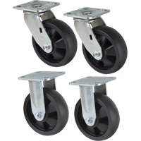 Caster Set, Rigid/Swivel, 6" (152.4 mm), Nylon, 2400 lbs. (1089 kg.) Southpoint Industrial Supply