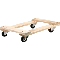 Wood Dollies - Medium-Duty, Polyolefin Wheels, 900 lbs. Capacity, 18" W x 30" D x 7" H Southpoint Industrial Supply
