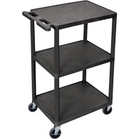 Chariot utilitaire, 3 tiers, 18" x 40" x 24", Capacit&eacute; 400 lb Southpoint Industrial Supply