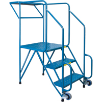 Mechanics/Maintenance Rolling Ladder, Steel, 3 Steps, 28" Platform Height Southpoint Industrial Supply