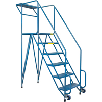 Mechanics/Maintenance Rolling Ladder, Steel, 6 Steps, 57" Platform Height Southpoint Industrial Supply