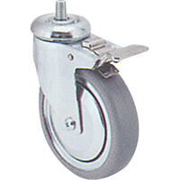 Zinc Plated Caster, Swivel with Brake, 3" (76 mm) Dia., 150 lbs. (68 kg.) Capacity MI930 | Southpoint Industrial Supply