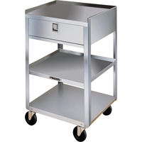 Stainless Steel Equipment Stands, 300 lbs. Capacity, Stainless Steel, 16-3/4" x W, 30-1/8" x H, 18-3/4" D, 1 Drawers MK979 | Southpoint Industrial Supply