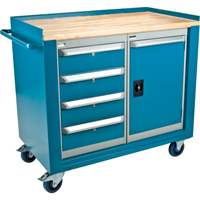 Industrial Duty Mobile Service Workbenches, Wood Surface Southpoint Industrial Supply