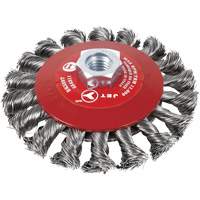 Knot Twisted Conical Bevel Brush, 6" Dia., 0.02" Fill, 5/8"-11 Arbor, Steel Southpoint Industrial Supply