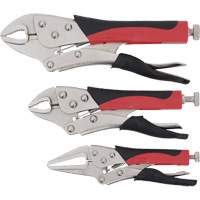Cushion Grip Locking Plier Set, 6"/10"/7" Length, Curved Jaw/Long Nose Southpoint Industrial Supply