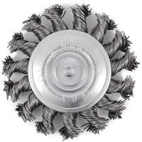 Shaft Mounted Knot Twisted Radial Brush, 3" Dia., 0.02" Fill, 1/4" Arbor, Stainless Steel Southpoint Industrial Supply