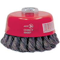CK3501T High Performance Knot Twisted Cup Brush, 3-1/2" Dia., 0.02" Fill, 5/8"-11 Arbor, Steel Southpoint Industrial Supply