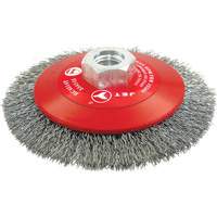 High-Performance Bevel Crimped Conical Brush, 4-1/2" Dia., 0.014" Fill, 5/8"-11 Arbor, Steel Southpoint Industrial Supply