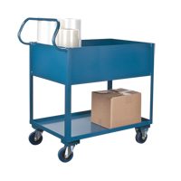 Deep Lipped Service Cart, 2 Tiers, 24" W x 47" H x 36" D, 1200 lbs. Capacity Southpoint Industrial Supply