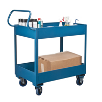 Deep Lipped Service Cart, 2 Tiers, 24" W x 47" H x 36" D, 1200 lbs. Capacity Southpoint Industrial Supply