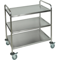 Shelf Cart, 3 Tiers, 21" W x 37" H x 23-1/2" D, 200 lbs. Capacity MN552 | Southpoint Industrial Supply