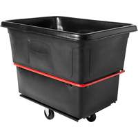 Heavy-Duty Utility Cube Truck, Black Recycled Plastic, 48-1/4" L x 34-1/8" W x 37-7/8" H, 20 cu. ft. Volume, 1200 lbs. Capacity Southpoint Industrial Supply