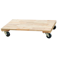 Solid Platform Wood Dolly, Rubber Wheels, 900 lbs. Capacity, 18" W x 30" D x 6" H Southpoint Industrial Supply