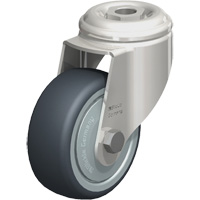 Roulette en &eacute;lastom&egrave;re thermoplastique acier inoxydable, Pivotant, Diam&egrave;tre 3-1/8" (79,5 mm), Capacit&eacute; 220 lb (100 kg) Southpoint Industrial Supply