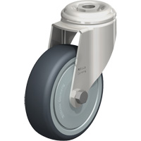 Roulette en &eacute;lastom&egrave;re thermoplastique acier inoxydable, Pivotant, Diam&egrave;tre 4" (102 mm), Capacit&eacute; 240 lb (108 kg) Southpoint Industrial Supply