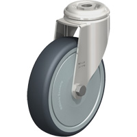 Roulette en &eacute;lastom&egrave;re thermoplastique acier inoxydable, Pivotant, Diam&egrave;tre 5" (127 mm), Capacit&eacute; 265 lb (120 kg) Southpoint Industrial Supply
