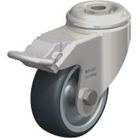 Roulette en &eacute;lastom&egrave;re thermoplastique acier inoxydable, Pivotant avec frein, Diam&egrave;tre 3-1/8" (79,5 mm), Capacit&eacute; 220 lb (100 kg) Southpoint Industrial Supply