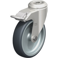 Roulette en &eacute;lastom&egrave;re thermoplastique acier inoxydable, Pivotant avec frein, Diam&egrave;tre 5" (127 mm), Capacit&eacute; 265 lb (120 kg) Southpoint Industrial Supply