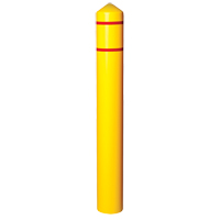 Smooth Bollard Cover With Reflective Stripes, 4" Dia. x 56" L, Yellow MO754 | Southpoint Industrial Supply