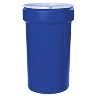 Nestable Polyethylene Drum, 55 US gal (45 imp. gal.), Open Top, Blue MO764 | Southpoint Industrial Supply