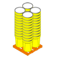 Nestable Polyethylene Drum, 30 US gal (25 imp. gal.), Open Top, Yellow MO767 | Southpoint Industrial Supply