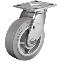 Plate Caster, Swivel, 4" (101.6 mm), Rubber, 225 lbs. (102 kg.) MO883 | Southpoint Industrial Supply