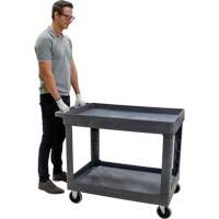 Chariot utilitaire pour l'entretien, 2 tiers, 24-5/8" x 32-1/2" x 40", Capacit&eacute; 550 lb Southpoint Industrial Supply