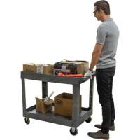 Chariot utilitaire pour l'entretien, 2 tiers, 24-5/8" x 32-1/2" x 40", Capacit&eacute; 550 lb Southpoint Industrial Supply