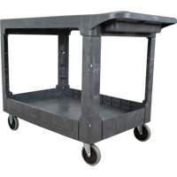 Flat-Shelf Utility Service Cart, 2 Tiers, 25-1/4" x 32-1/4" x 44", 550 lbs. Capacity Southpoint Industrial Supply