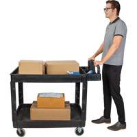 Utility Cart, 2 Tiers, 25-5/8" x 33-1/2" x 43-3/4", 550 lbs. Capacity Southpoint Industrial Supply