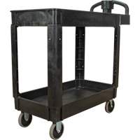 Utility Cart, 2 Tiers, 17-1/8" x 33-1/2" x 37-5/8", 550 lbs. Capacity Southpoint Industrial Supply