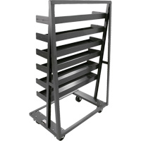 Single-Sided Heavy Duty A-Frame Cart with 6 Lipped Trays, 38" x 25" x 63", 2500 lbs. Capacity Southpoint Industrial Supply