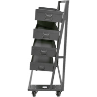 Single-Sided Heavy Duty A-Frame Cart with 4 Large Lipped Trays, 38" x 25" x 63", 2500 lbs. Capacity Southpoint Industrial Supply
