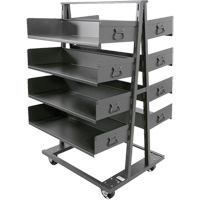 Double-Sided Heavy Duty A-Frame Cart with 8 Large Trays, 38" x 30" x 63", 2500 lbs. Capacity Southpoint Industrial Supply