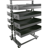 Double-Sided Heavy Duty A-Frame Cart with 8 Large Lipped Trays, 38" x 30" x 63", 2500 lbs. Capacity Southpoint Industrial Supply