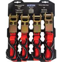 Ratchet Strap, S-Hook, 1" W x 12' L, 2200 lbs. (998 kg) Working Load Limit Southpoint Industrial Supply
