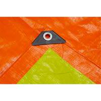 High-Visibility Heavy-Duty Woven Tarp, Polyethylene, Green/Orange, 16' x 20' x 12 mils Southpoint Industrial Supply