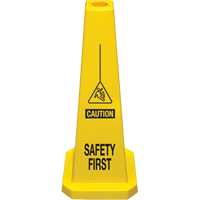 "Safety First" Lamba Traffic Cones, English with Pictogram Southpoint Industrial Supply