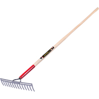 Pro Double Back Level Rake, Ashwood Handle, 13-3/4" W, Tempered Steel Blade, 14 Tines Southpoint Industrial Supply