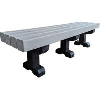 Park Bench, Recycled Plastic, 72" L x 17" W x 17" H, Grey Southpoint Industrial Supply