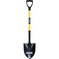 Round Point Shovels, Tempered Steel Blade, Fibreglass, D-Grip Handle NJ093 | Southpoint Industrial Supply
