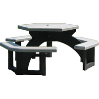 Tables de pique-nique hexagonales en plastique recycl&eacute;, 78" lo x 78" la, Gris Southpoint Industrial Supply