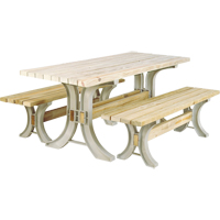 2x4 Basics&reg; Picnic Table & Benches Kit, 8' L x 30" W, Sand Southpoint Industrial Supply